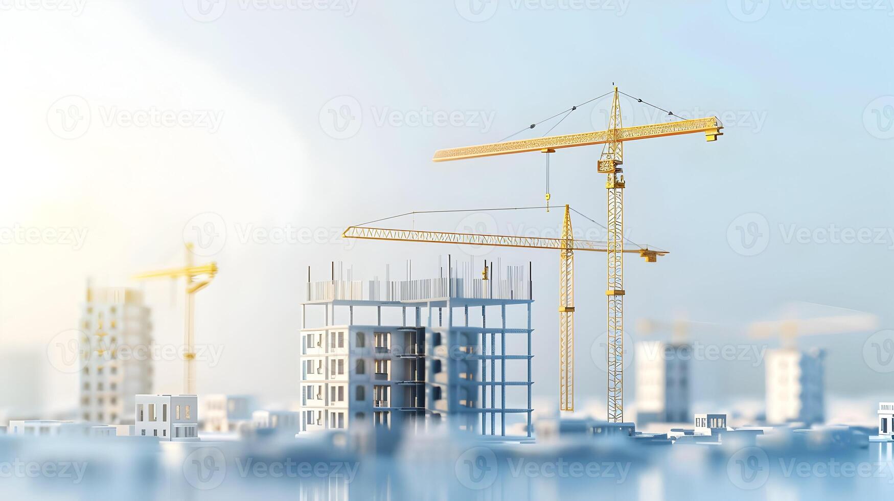 Construction crane and building under construction photo