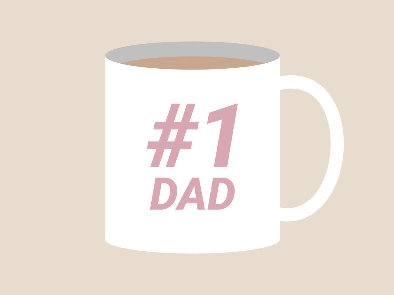 dad mug white ceramic cup pink text coffee simple design gift father morning beverage appreciation vector