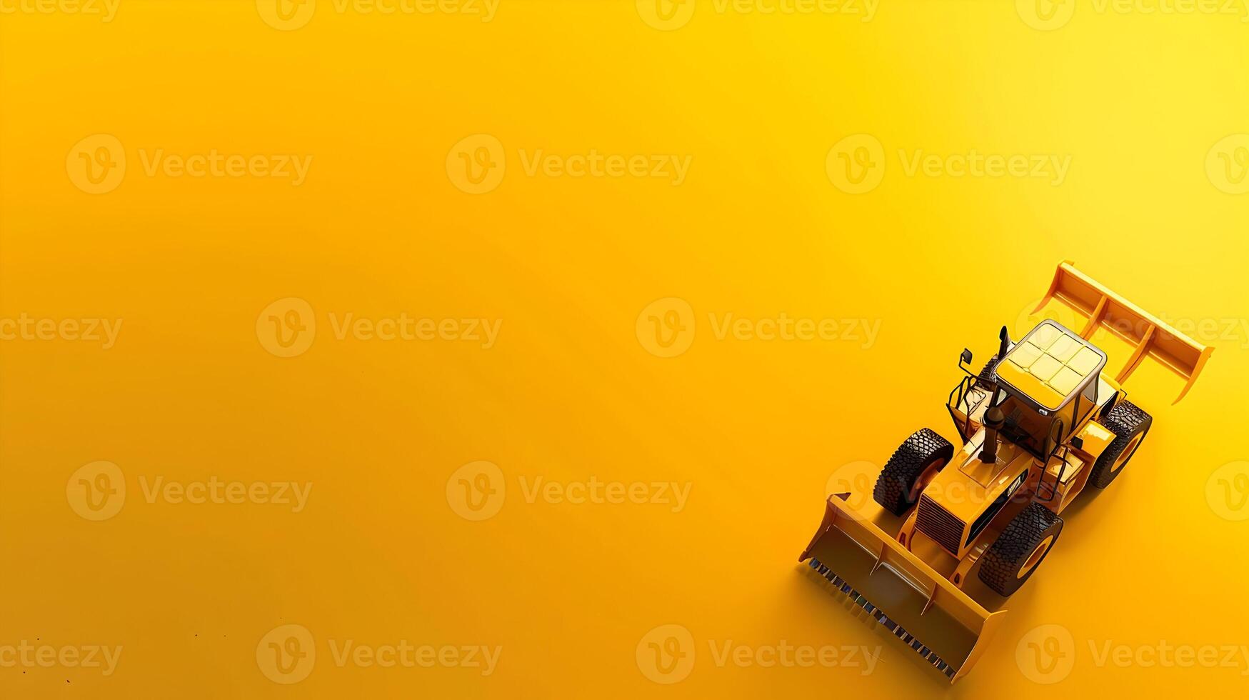 A yellow construction vehicle is seen in the distance photo