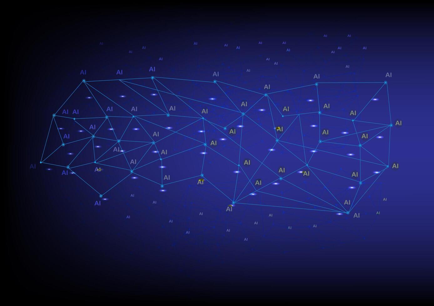 Technology Background Futuristic AI with digital grid and neural interface vector