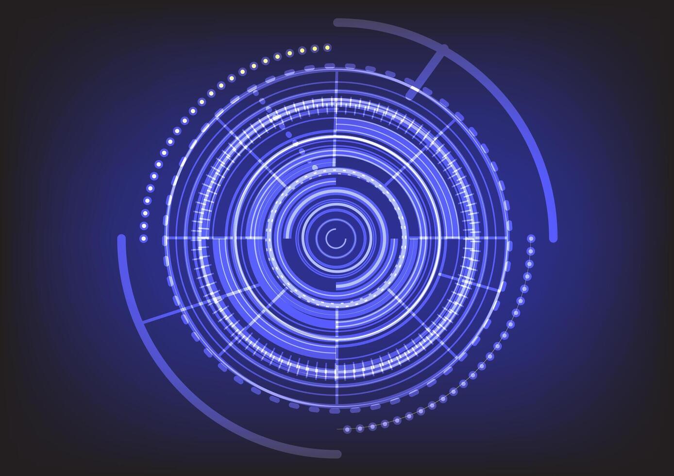 Symmetrical Tech Vortex with Glowing Rings, Digital Innovation Background and social media applications. vector