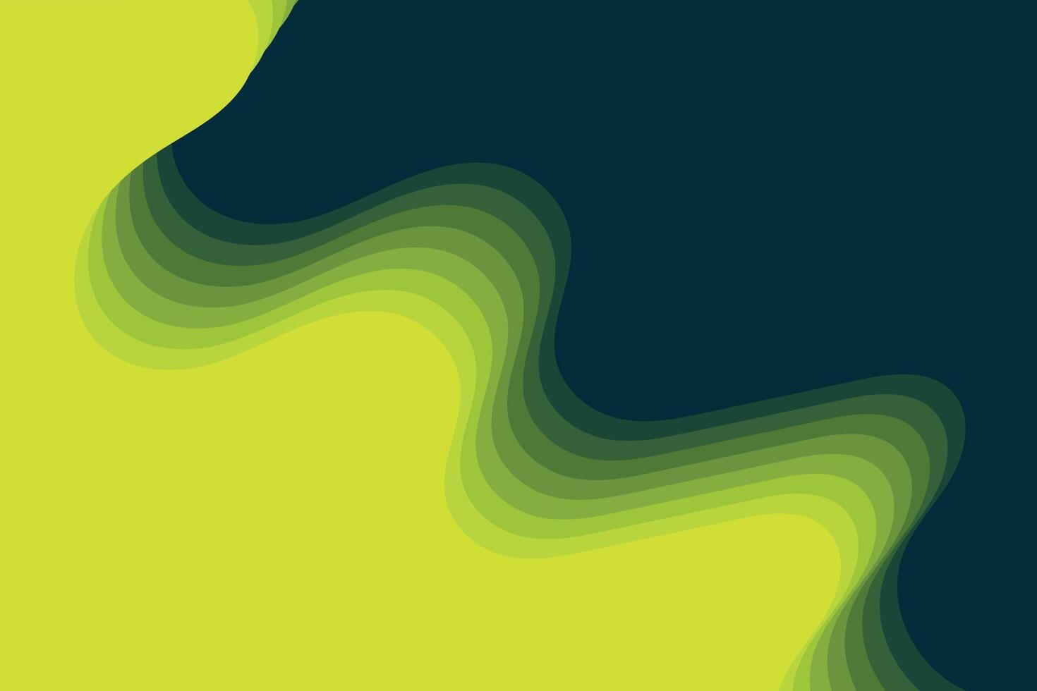 Light green abstract paper cut background with overlapping wavy lines forming modern layered design for cover or flyer use vector