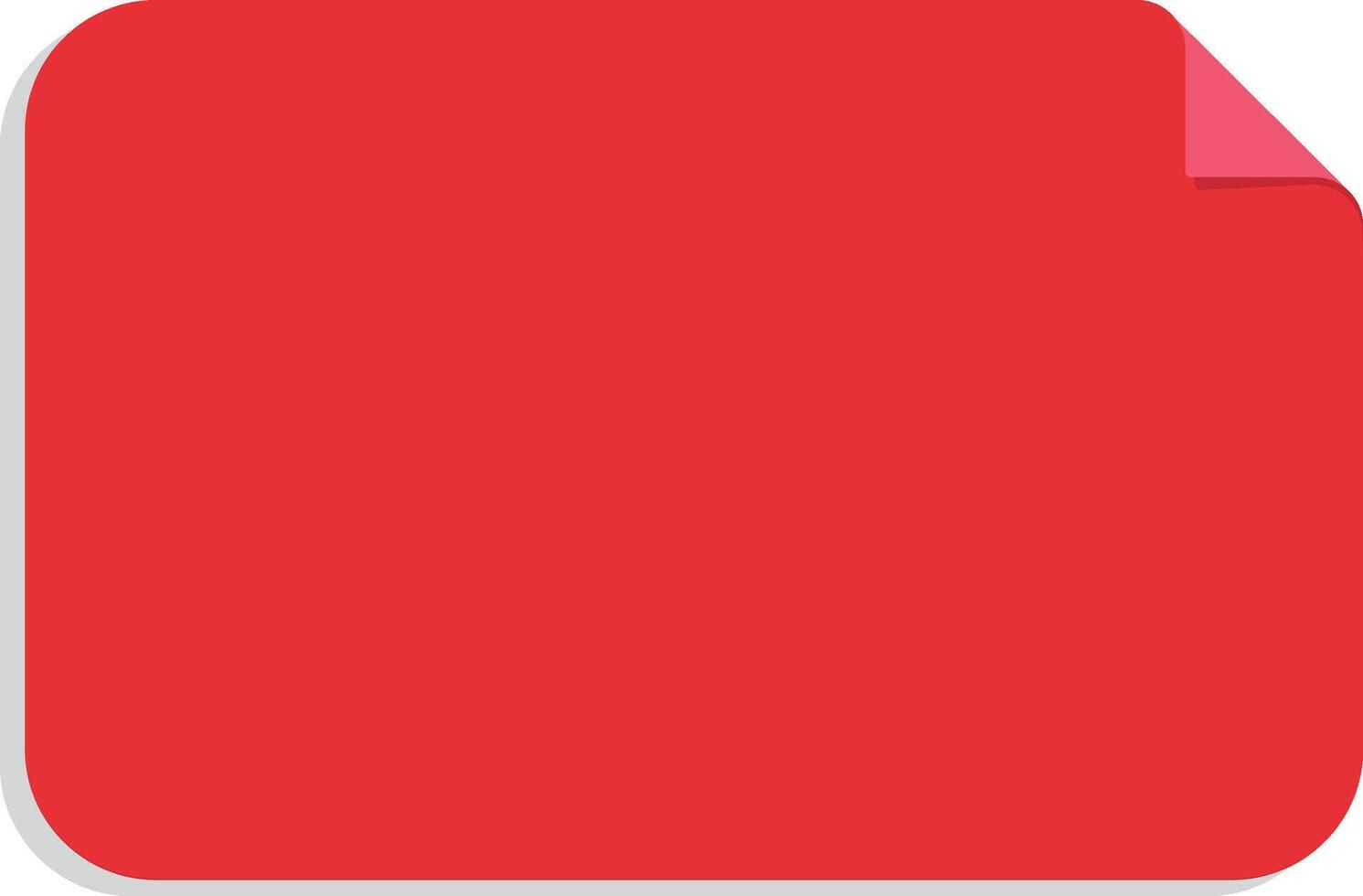 illustration of red sticker with curled corner or blank frame for highlighting important text. Isolated on transparent background. vector