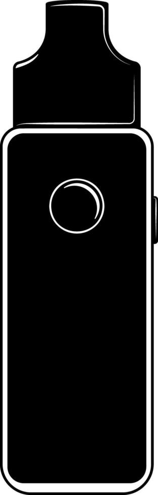 Black illustration of vape or electronic cigarette without background vector