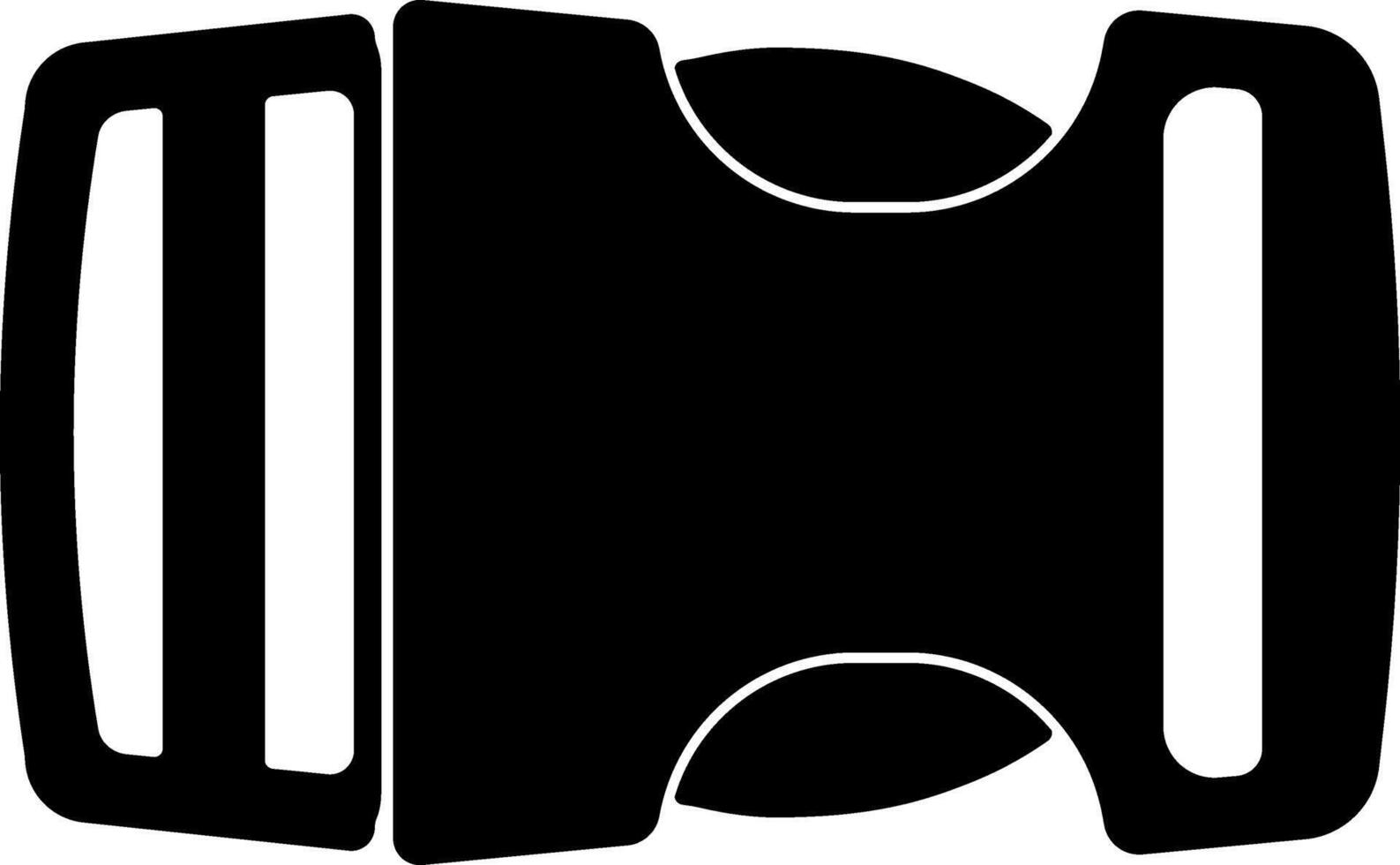 Closed black plastic backpack clasp lock isolated on transparent background. Realistic fastening clip for bags, backpacks, outdoor equipment, or travel gear. vector