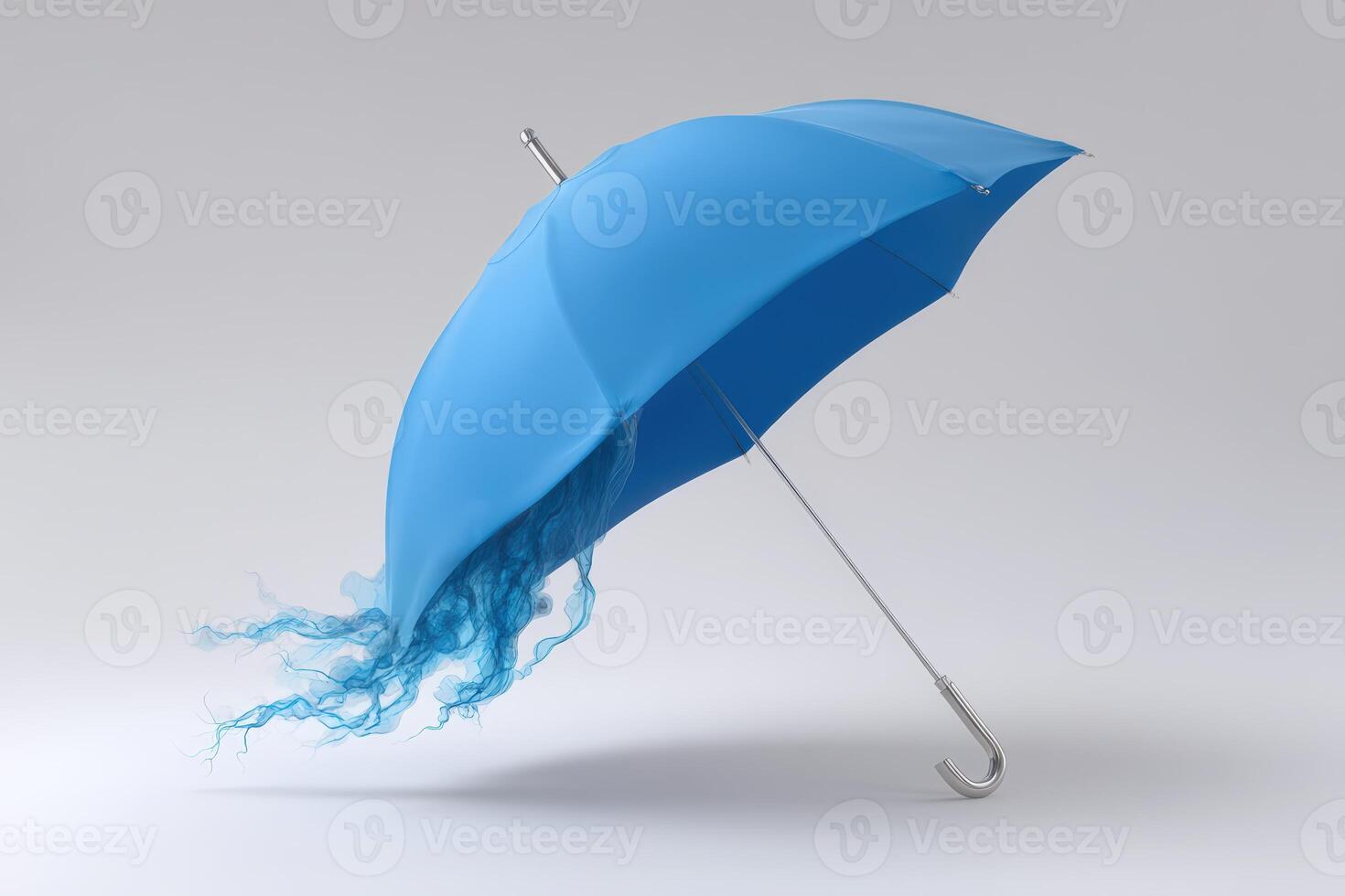 Unique umbrella transforming into jellyfish tentacles in a creative design photo