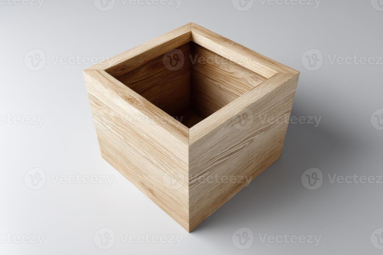 Wooden box with an infinite interior creates a paradoxical visual effect photo
