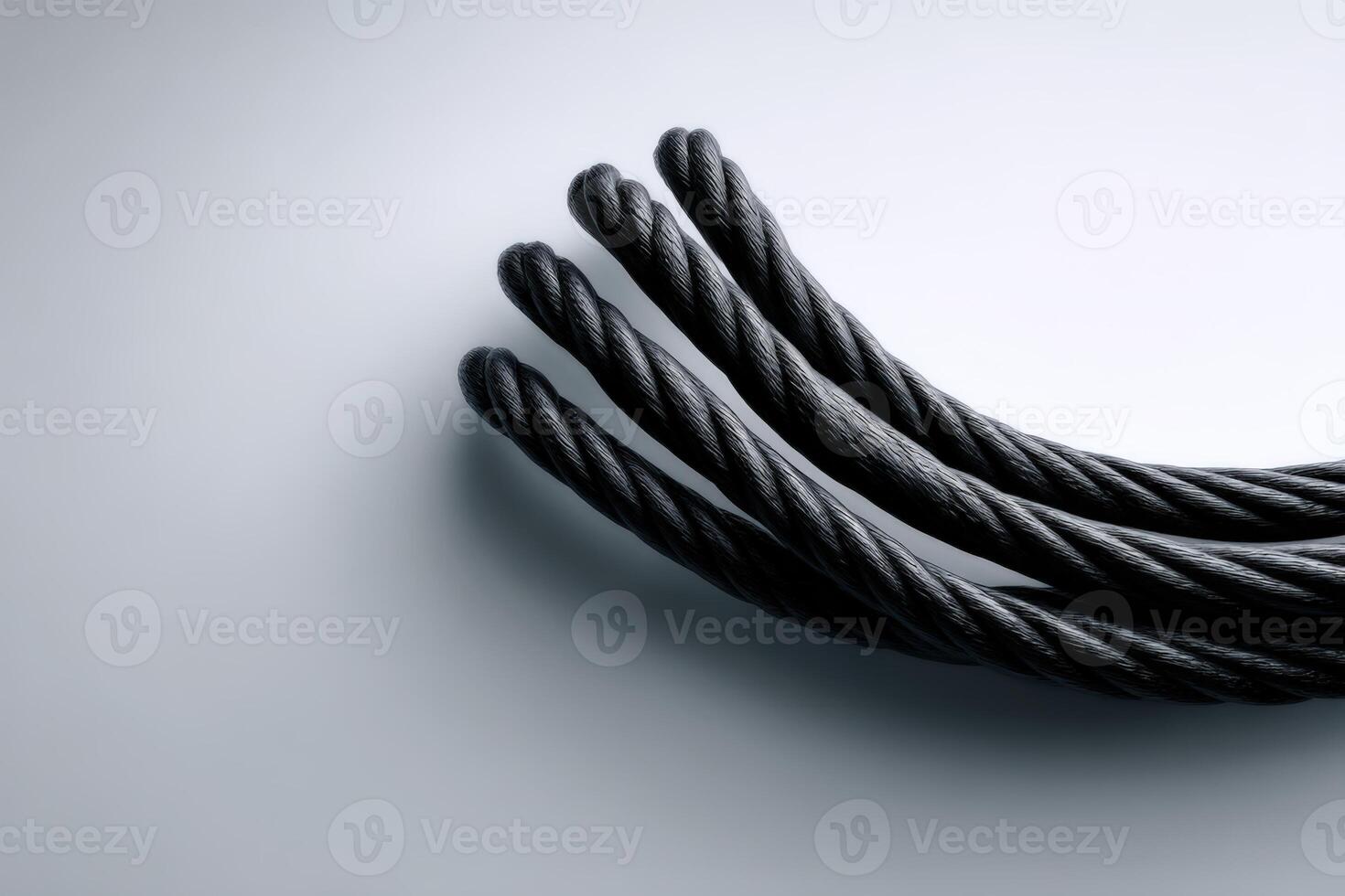 Curved patch cords arranged on a smooth surface presenting a clean and organized look photo
