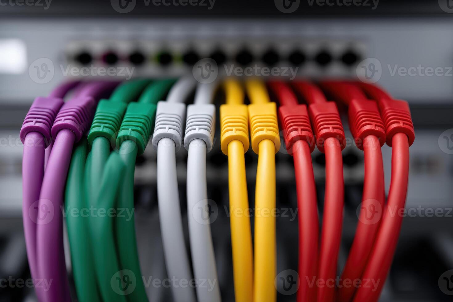 Organized patch cables in a data center setup during a networking installation photo
