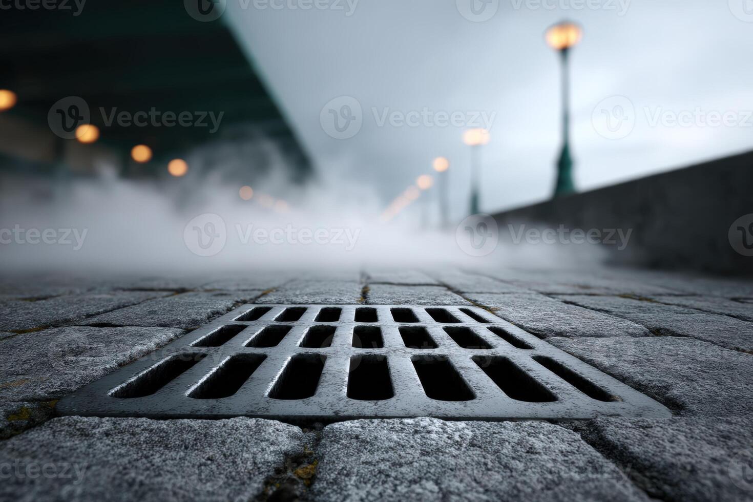 Raised floor ventilation tiles used in commercial building for improved air circulation photo
