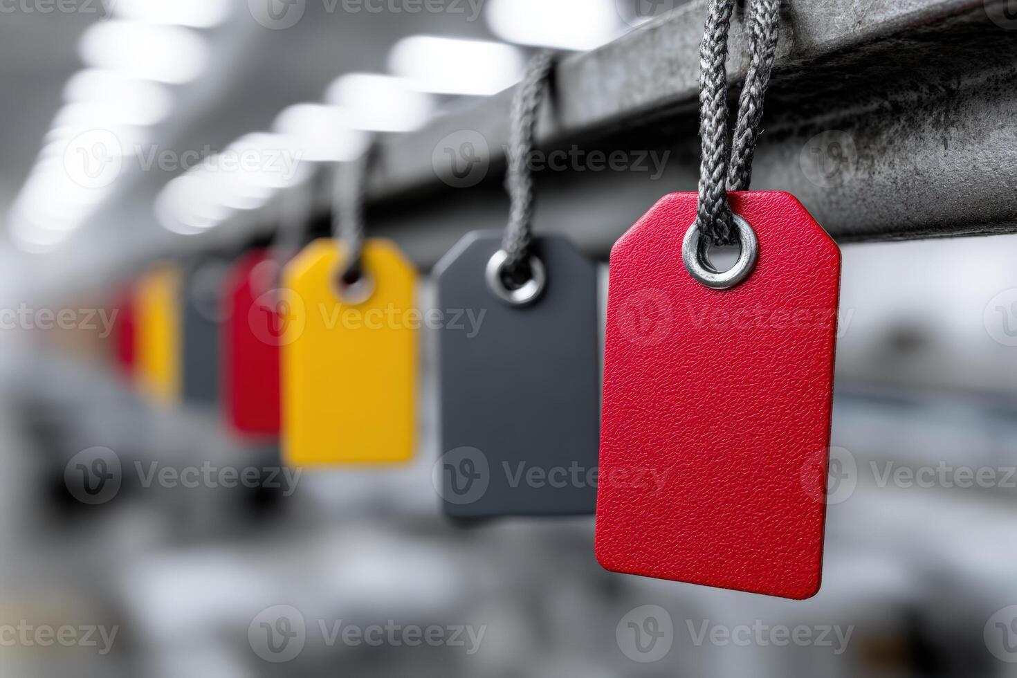 ID tags displayed on a cross-connect panel in a telecommunications facility setting photo