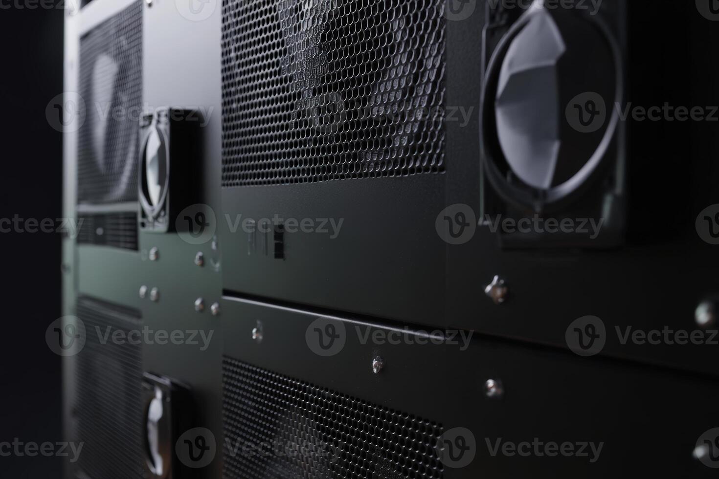 UPS unit with multiple fans installed for efficient cooling in a data center environment photo