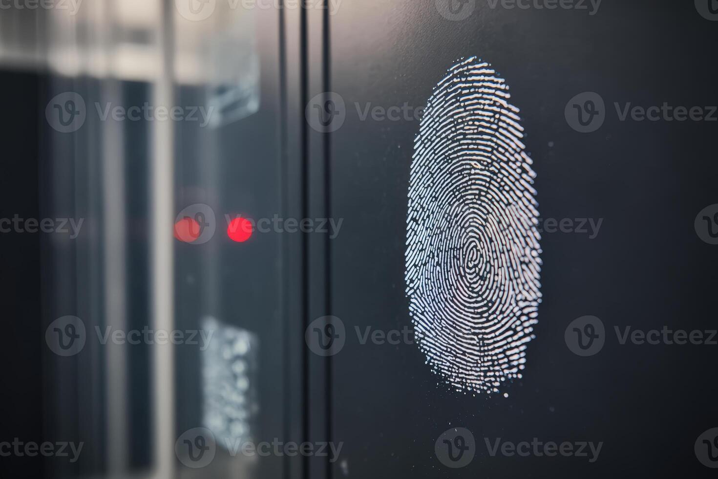 Fingerprint access panel displayed on a modern security system in a tech facility photo