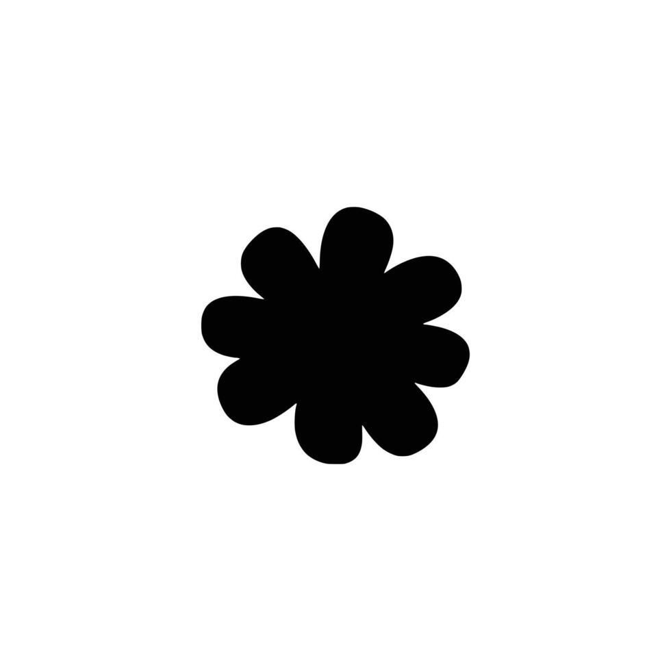 A black and white flower icon on a white background vector