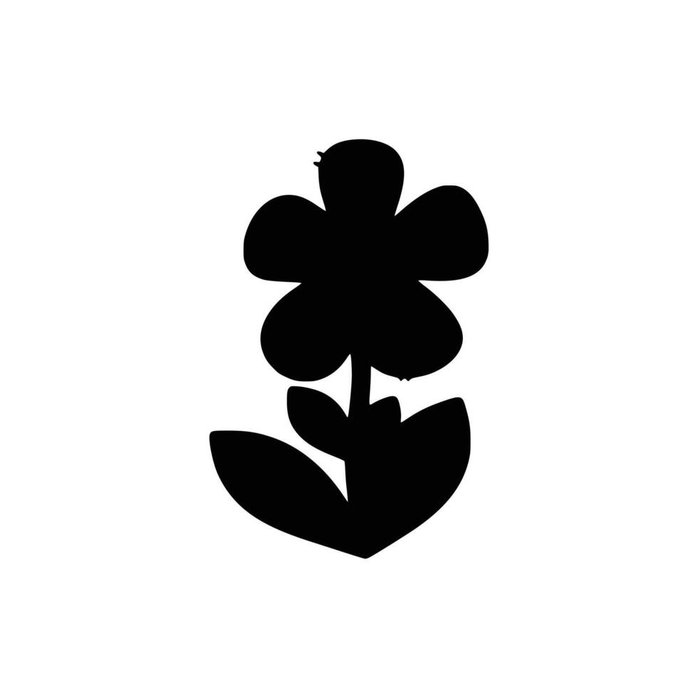 A black and white silhouette of a flower vector