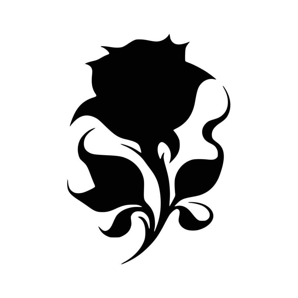 A black and white rose tattoo design vector