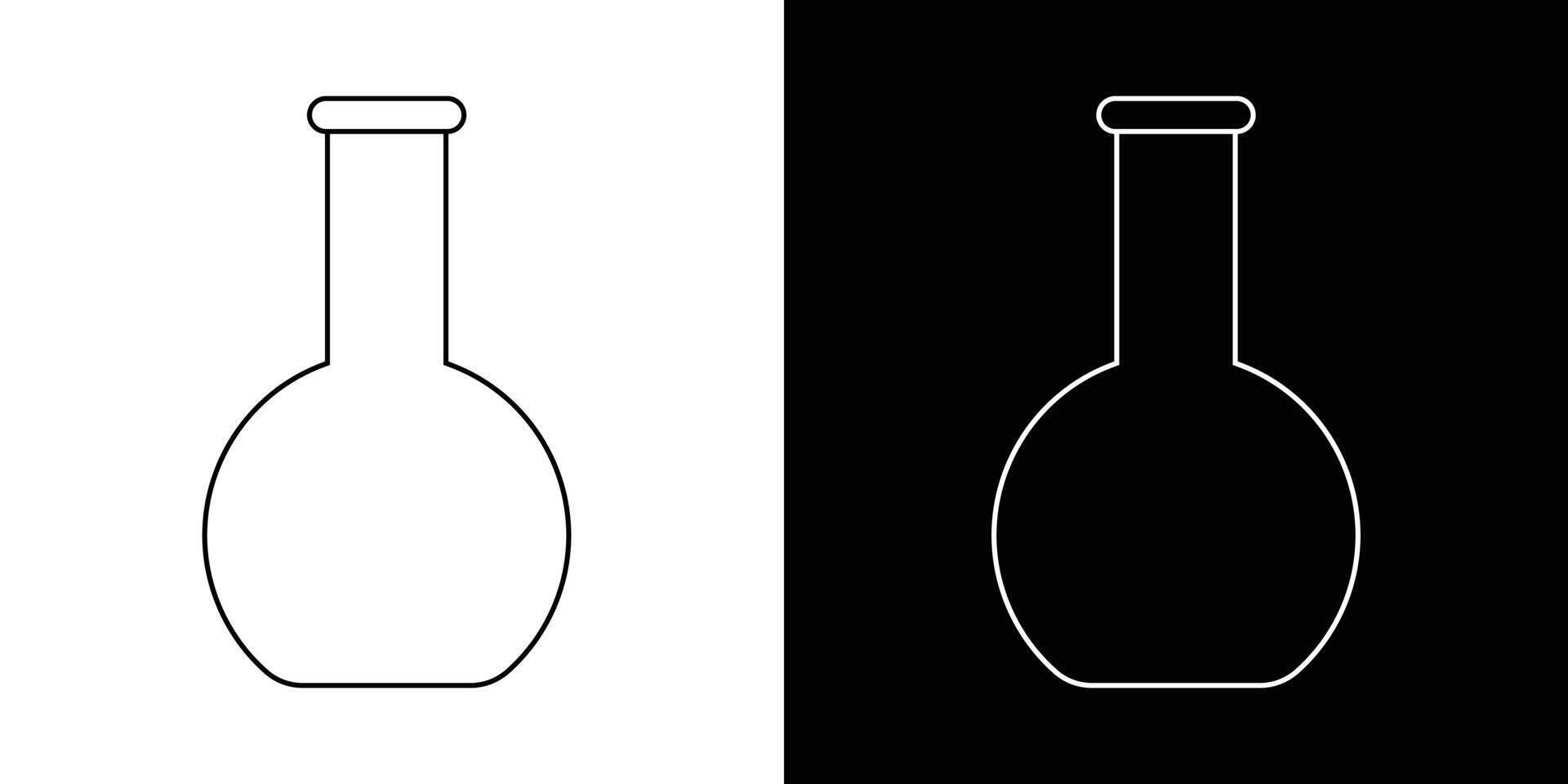 Outline illustration depicting a boiling flask vector