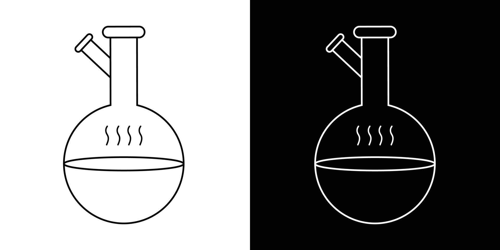 Stylized Illustration of Laboratory Glassware with Boiling Liquid and Steam vector