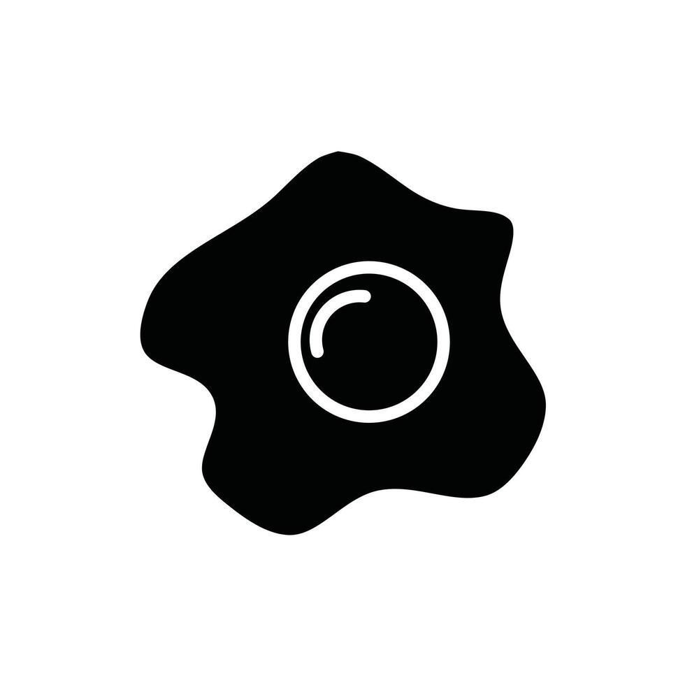 Black And White Icon Representing A Fried Egg vector