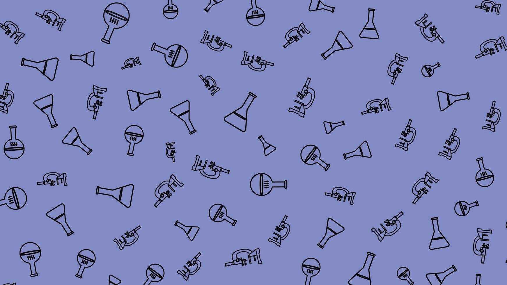 Stylish chemistry pattern featuring laboratory equipment, perfect for educational materials, designs, or backgrounds. vector