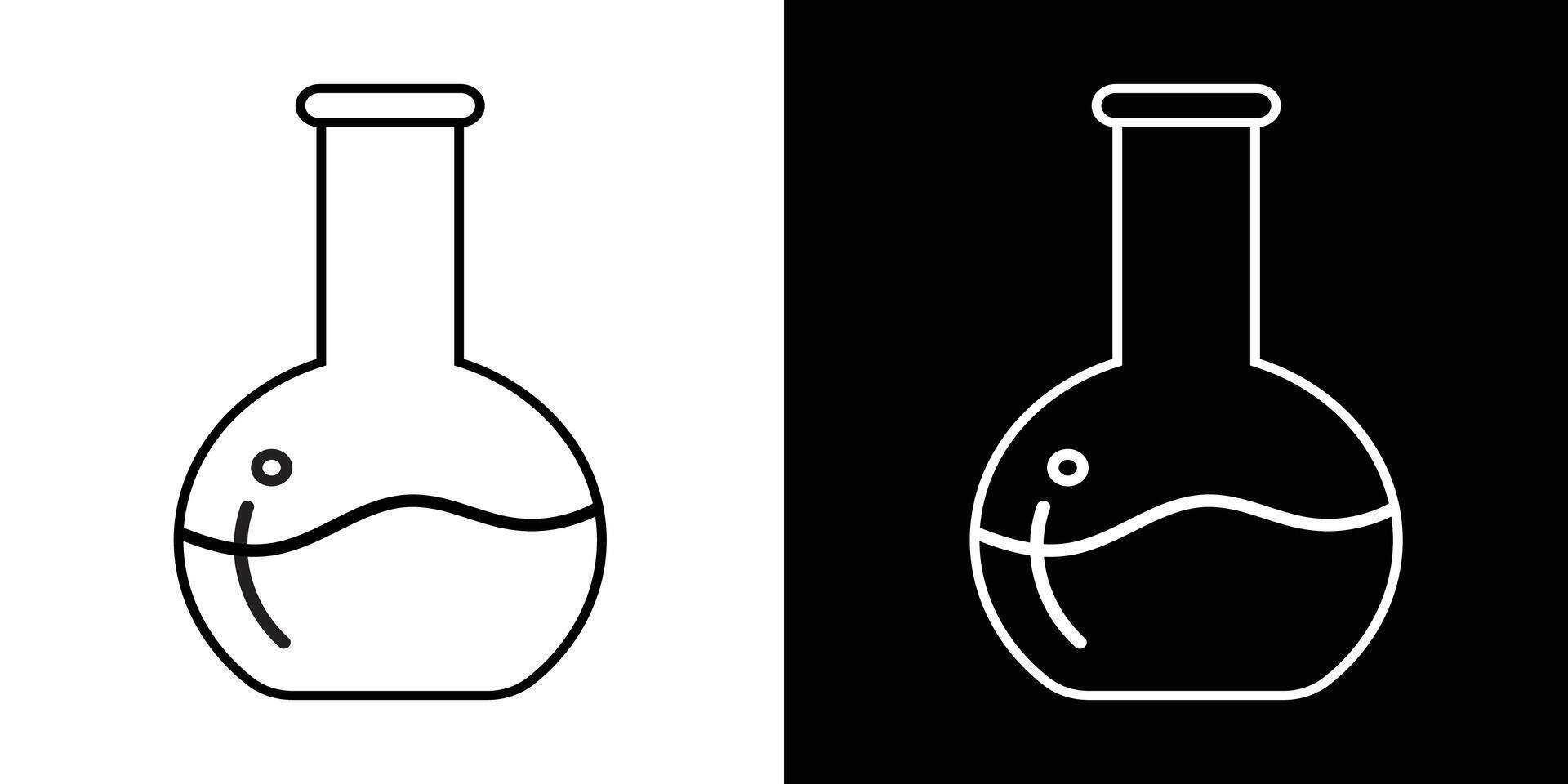 Minimalistic Line Art of Flask Over Contrasting Black and White Background vector