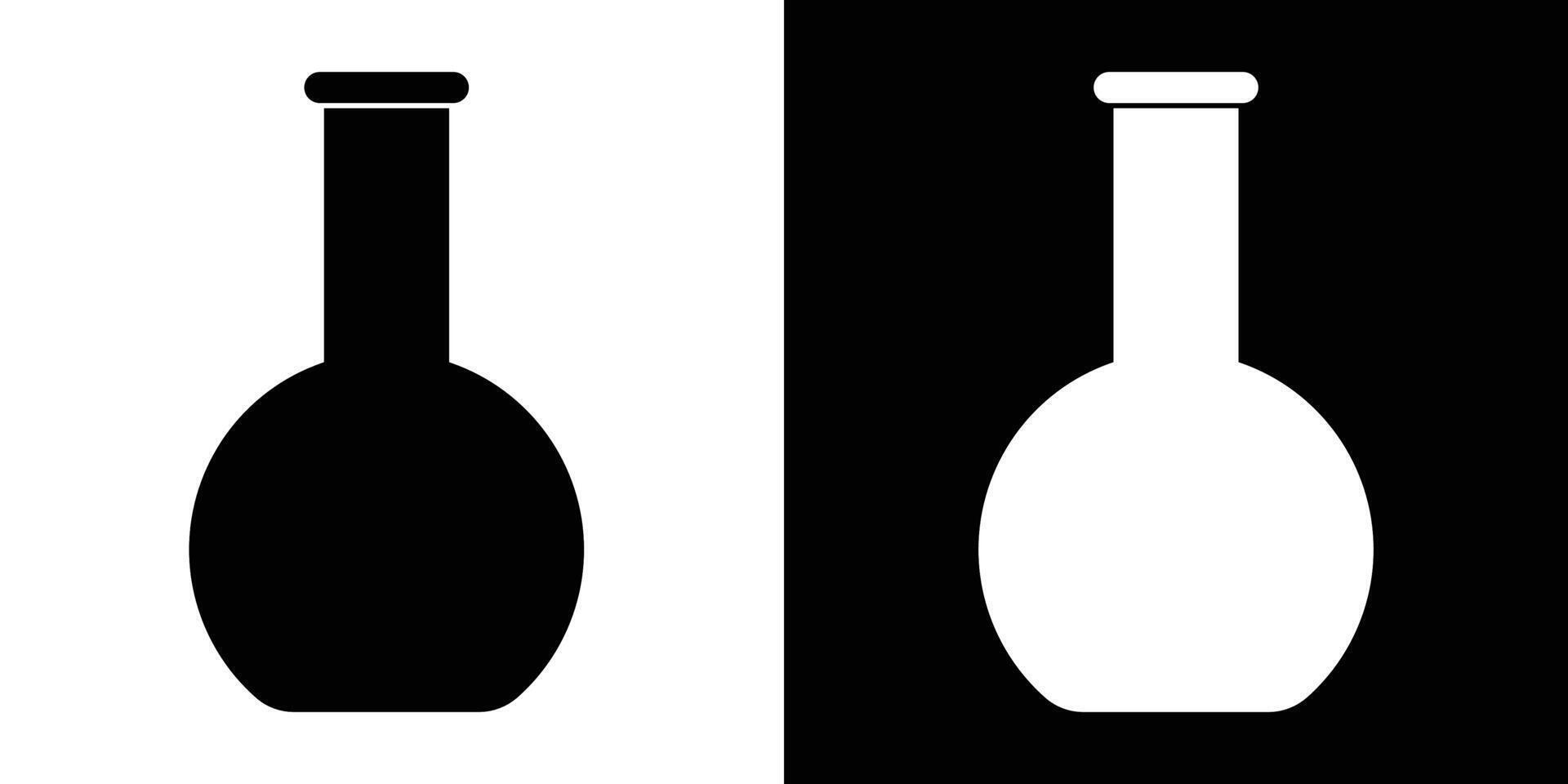 Outline illustration depicting a boiling flask. vector