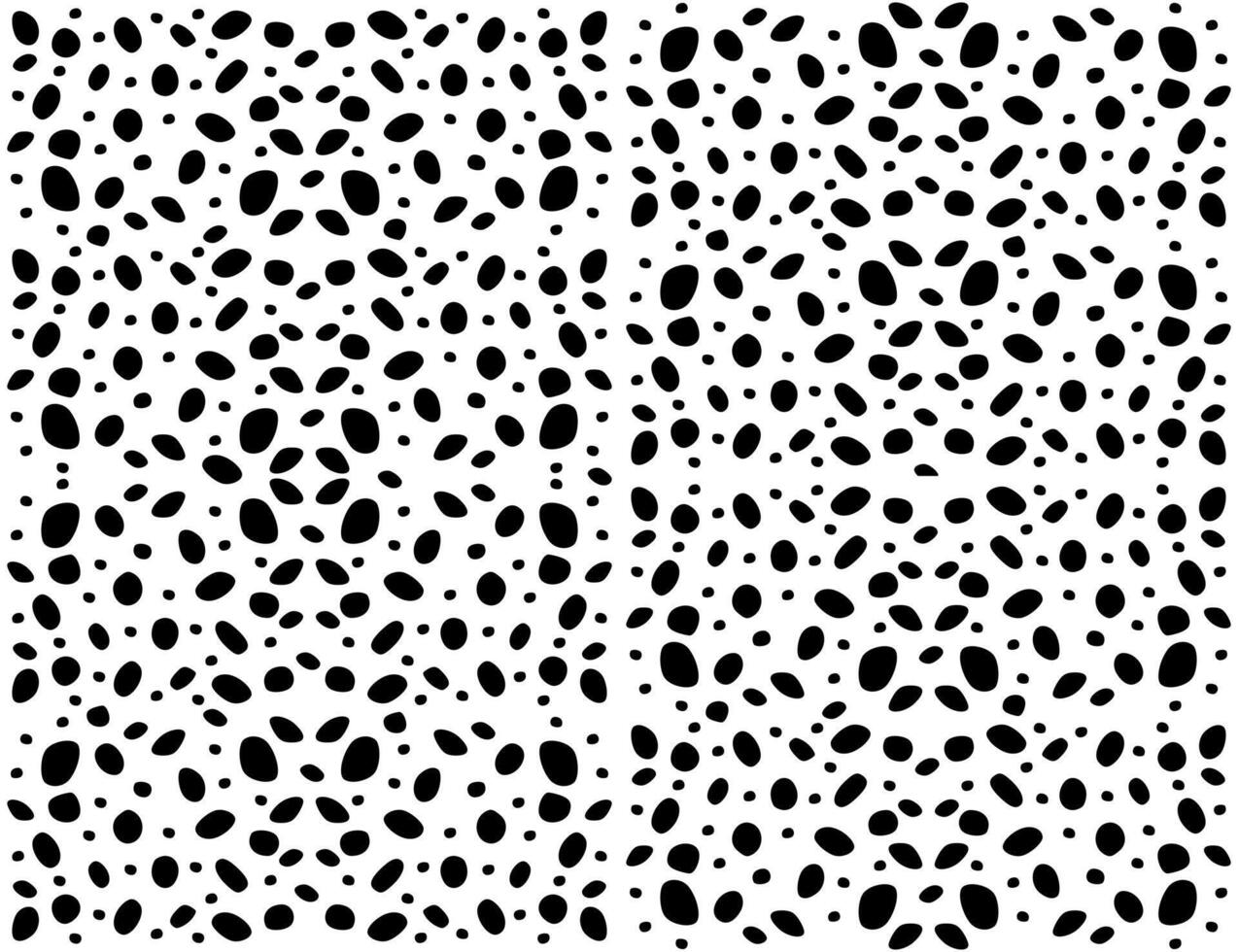 Black hand drawn dots on white background.Rounded spots.Doodle seamless pattern.Wrapping paper or fabric.Monochrome abstract. vector