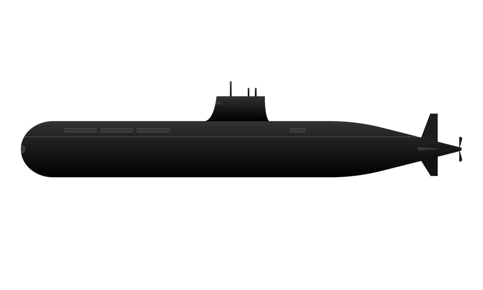 Submarine submerge underwater watercraft with powerful torpedoes and underwater warfare capability vector