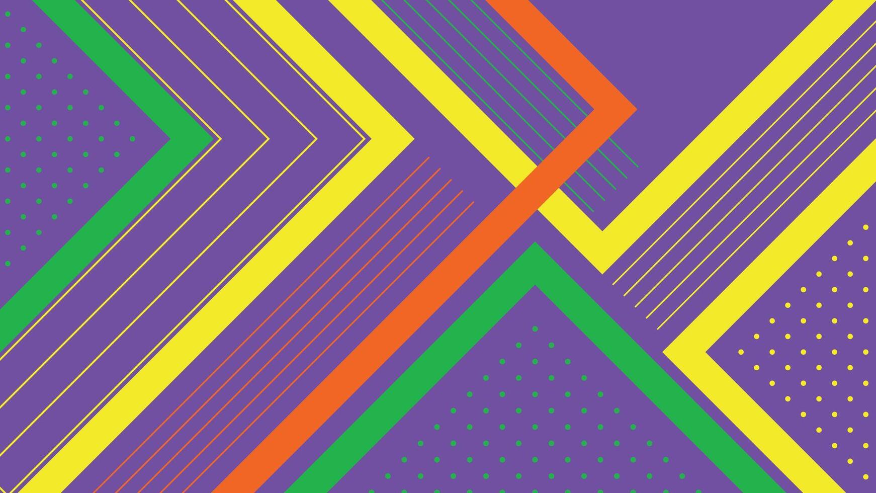 Colorful geometric abstract background with bold diagonal lines in purple green yellow and orange. Suitable for graphic design, marketing and web development projects. vector