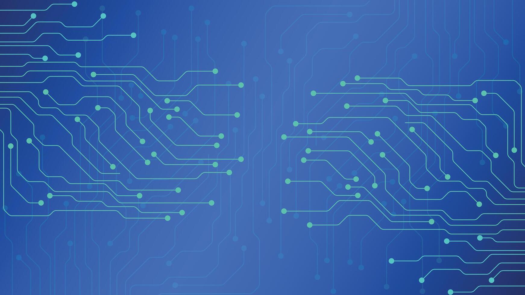 Blue digital background featuring abstract circuit lines and connected nodes ideal for tech themed designs and modern technology interfaces vector