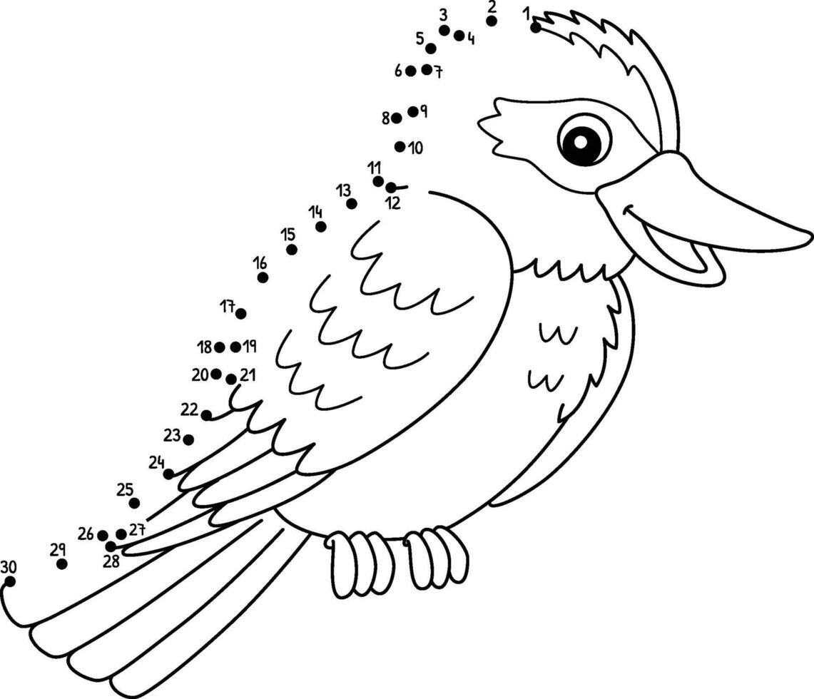 Dot to Dot Kookaburra Australian Animal Isolated vector