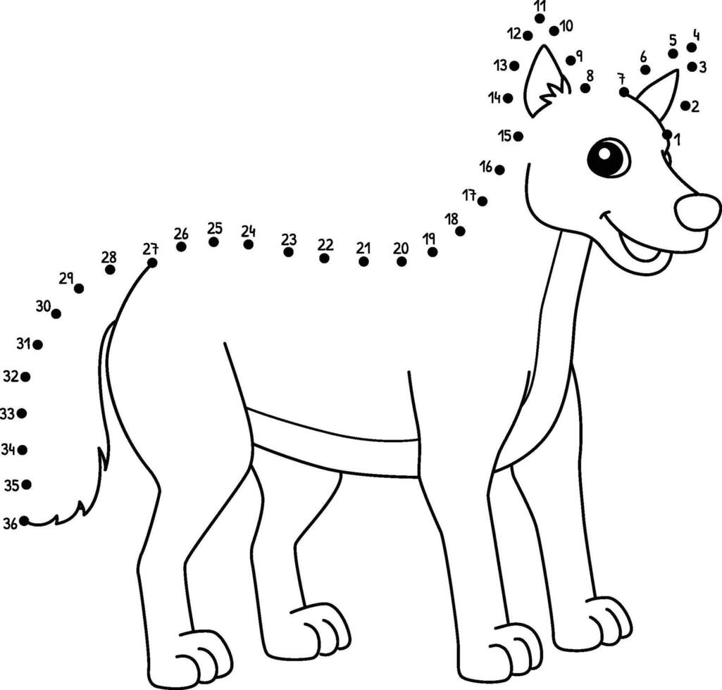 Dot to Dot Dingo Australian Animal Isolated vector
