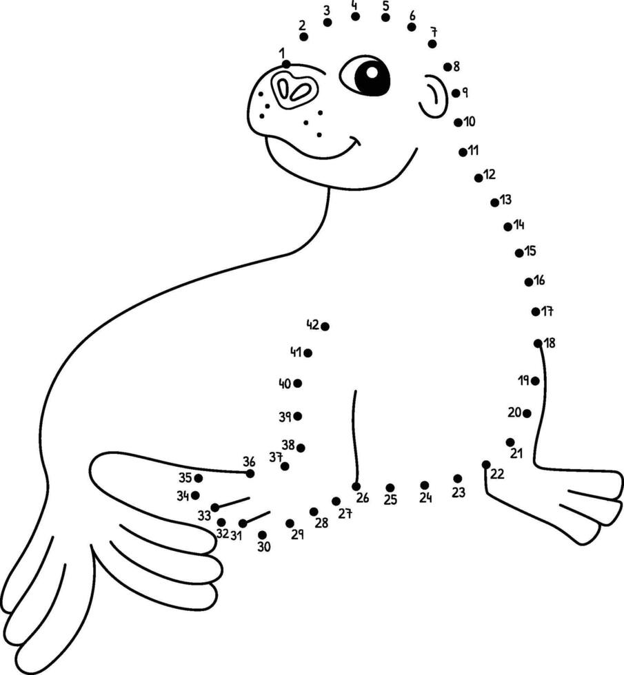 Dot to Dot Sea Lion Australian Animal Isolated vector