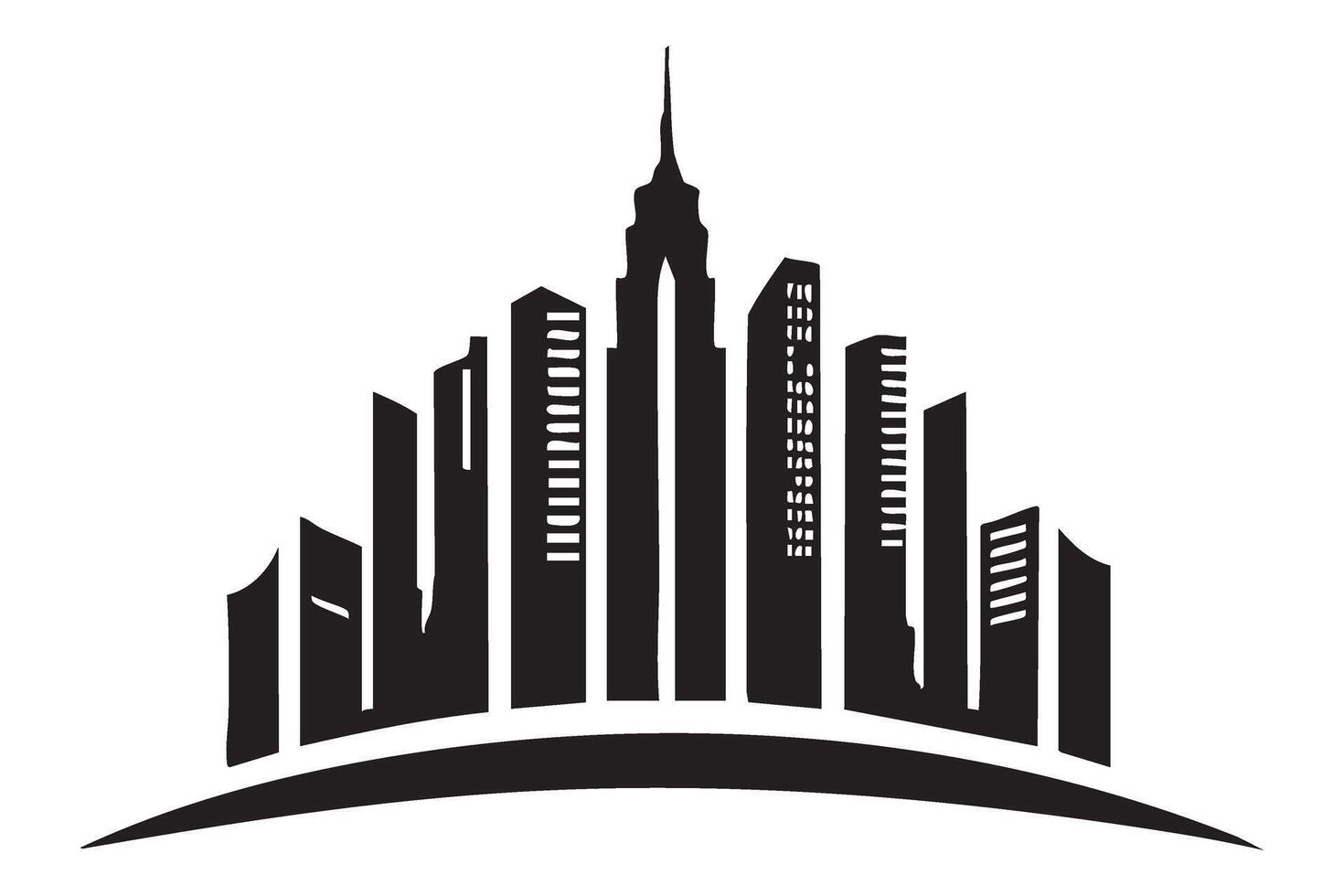 Modern City Skyline Silhouette Design Illustration vector
