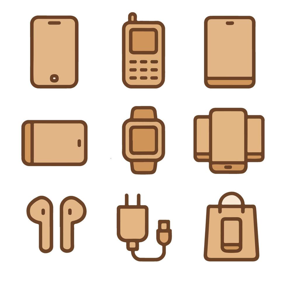 Modern Tech Icons Set for Digital Product Design Projects vector