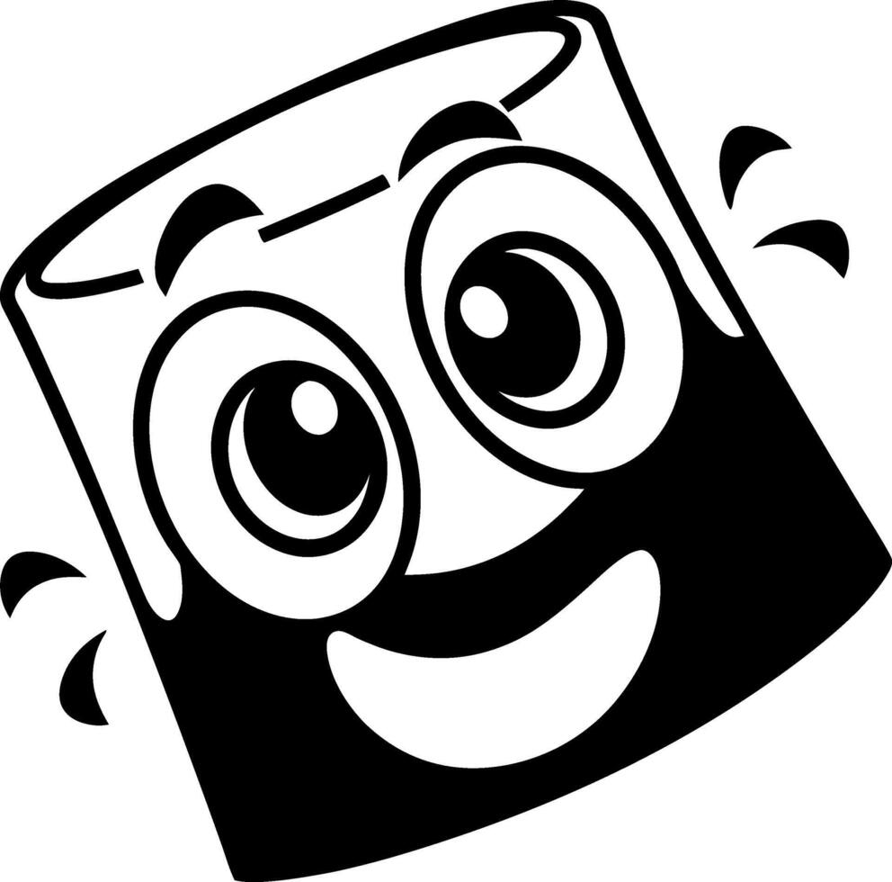 Happy cartoon character with big eyes and smiling face vector