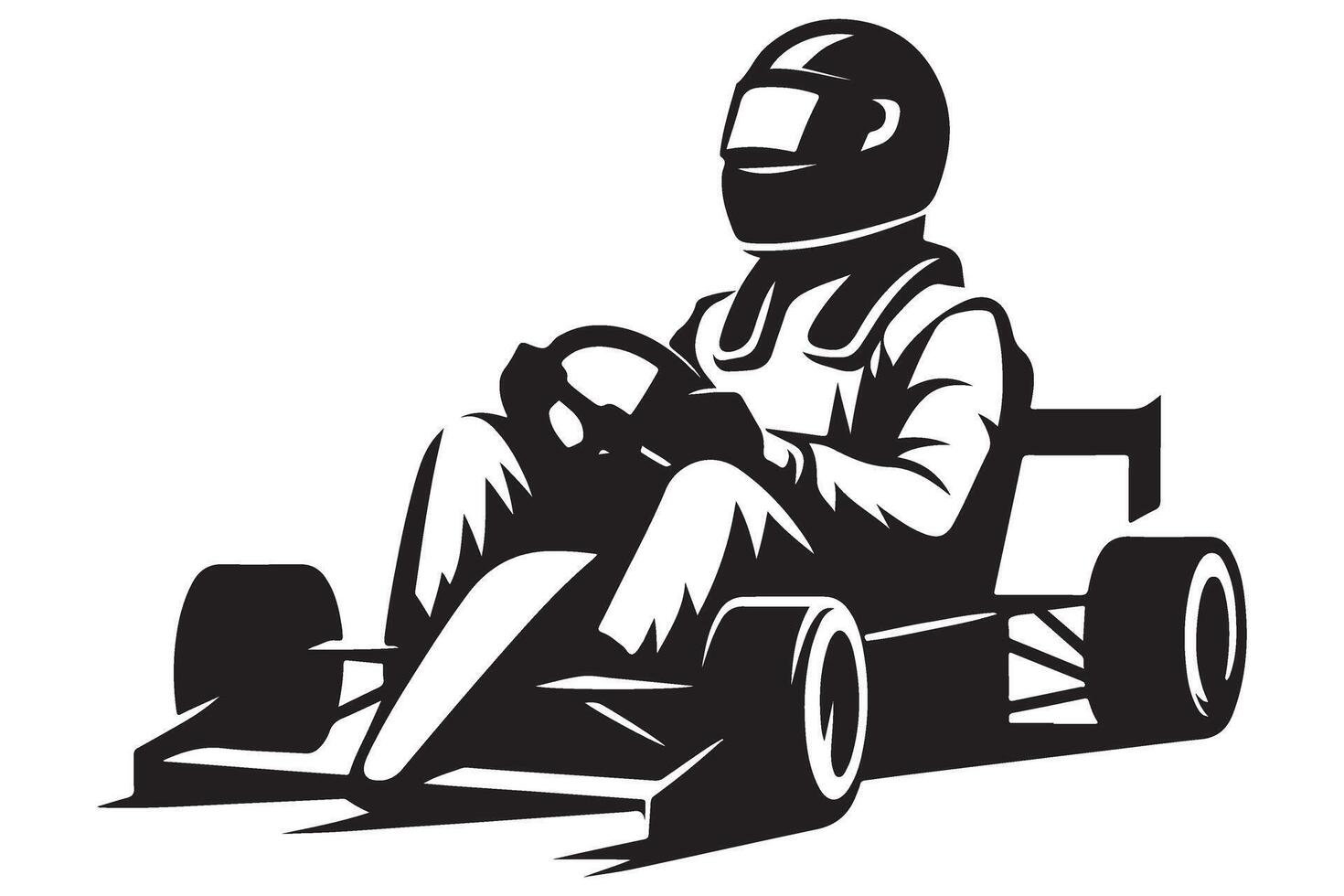 Go Kart Racer Silhouette Illustration for High Speed Fun vector