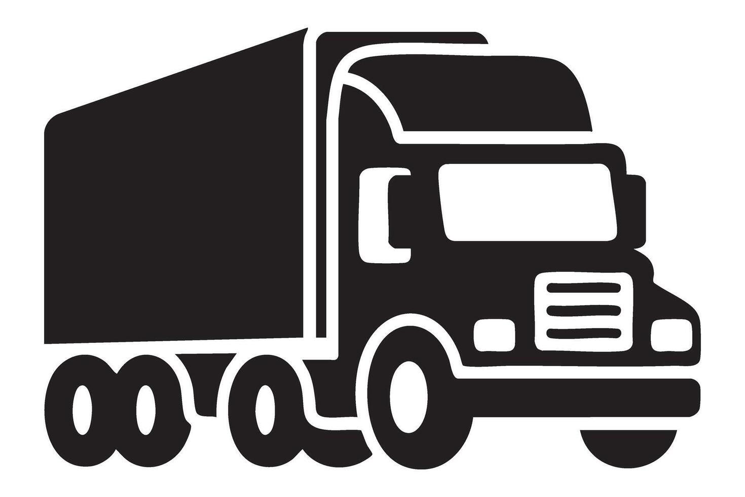 Bold Silhouette Illustration of a Commercial Trucking Vehicle Design vector