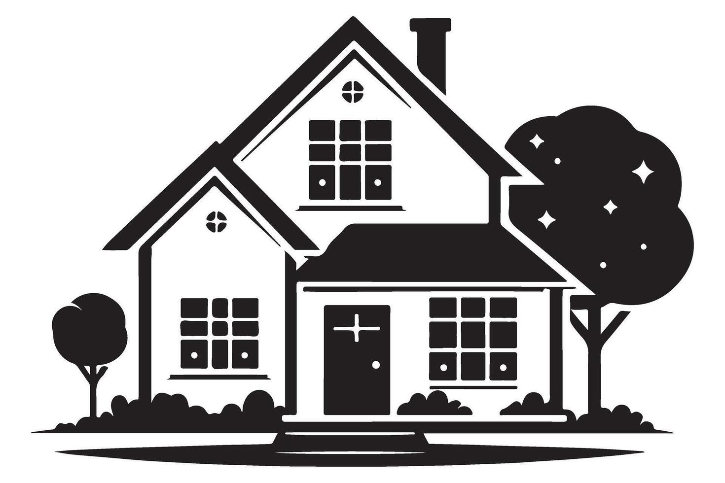 Detailed House Illustration Representing Homeownership and Real Estate vector