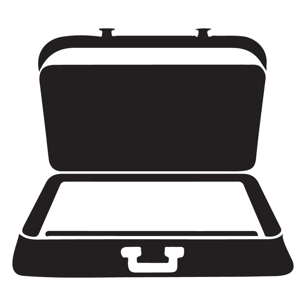 Open Briefcase Silhouette Illustration for Business Design vector