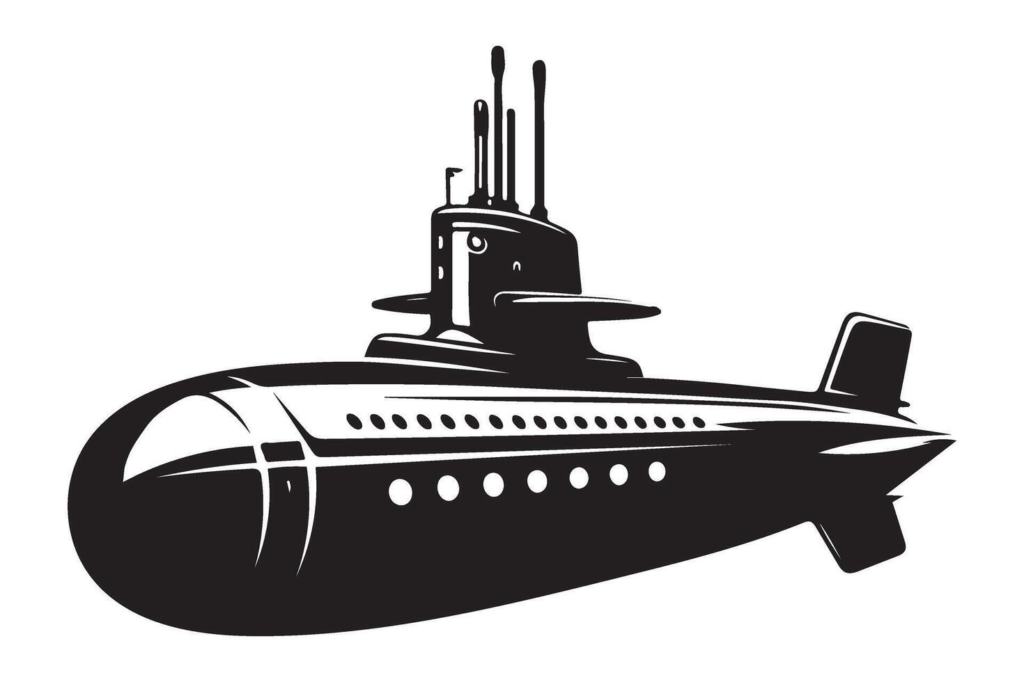 Advanced Submarine Illustration File For Navy Design Projects vector