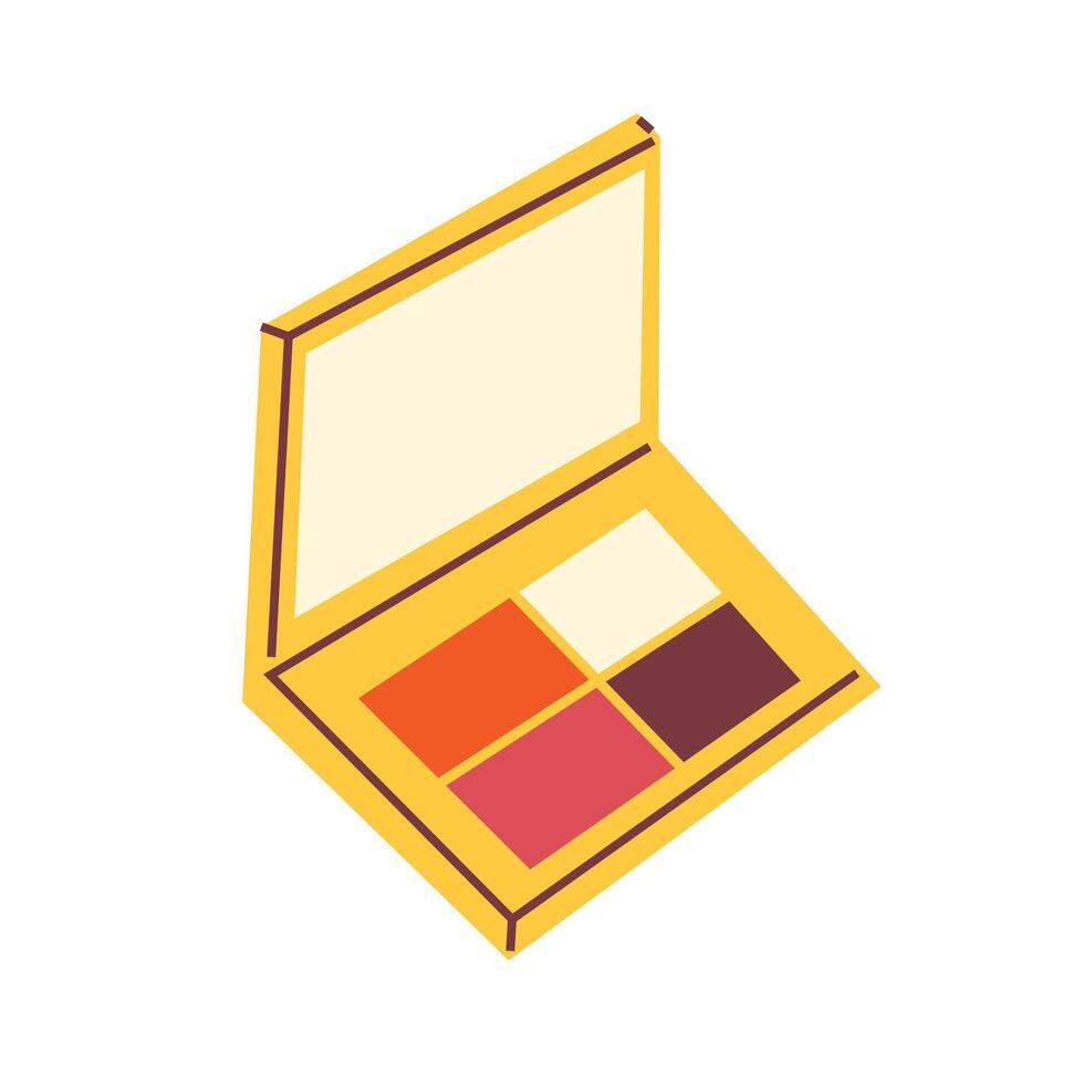 Hand-drawn eyeshadow palette in a flat isolated style vector