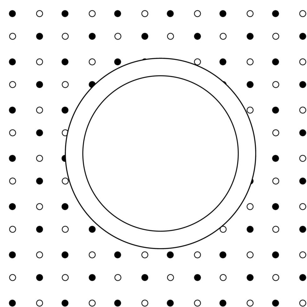Circles round polka dots Circle round frame template. graphic line illustration. Black and white Banner, poster, wrapping paper, sticker, print, modern textile design. vector