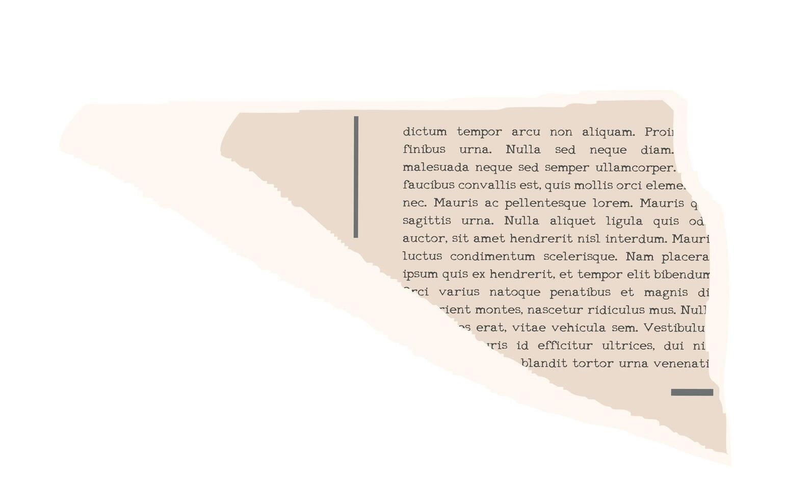 Collage newspaper ripped element. Old gazette news sheet for scrapbook. Retro vintage paper, notebook sheet, rip torn. Isolated illustration on transparent background vector