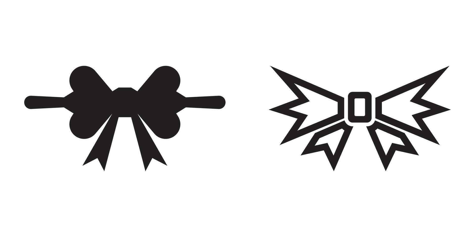 Silhouette illustration of fabric bows vector