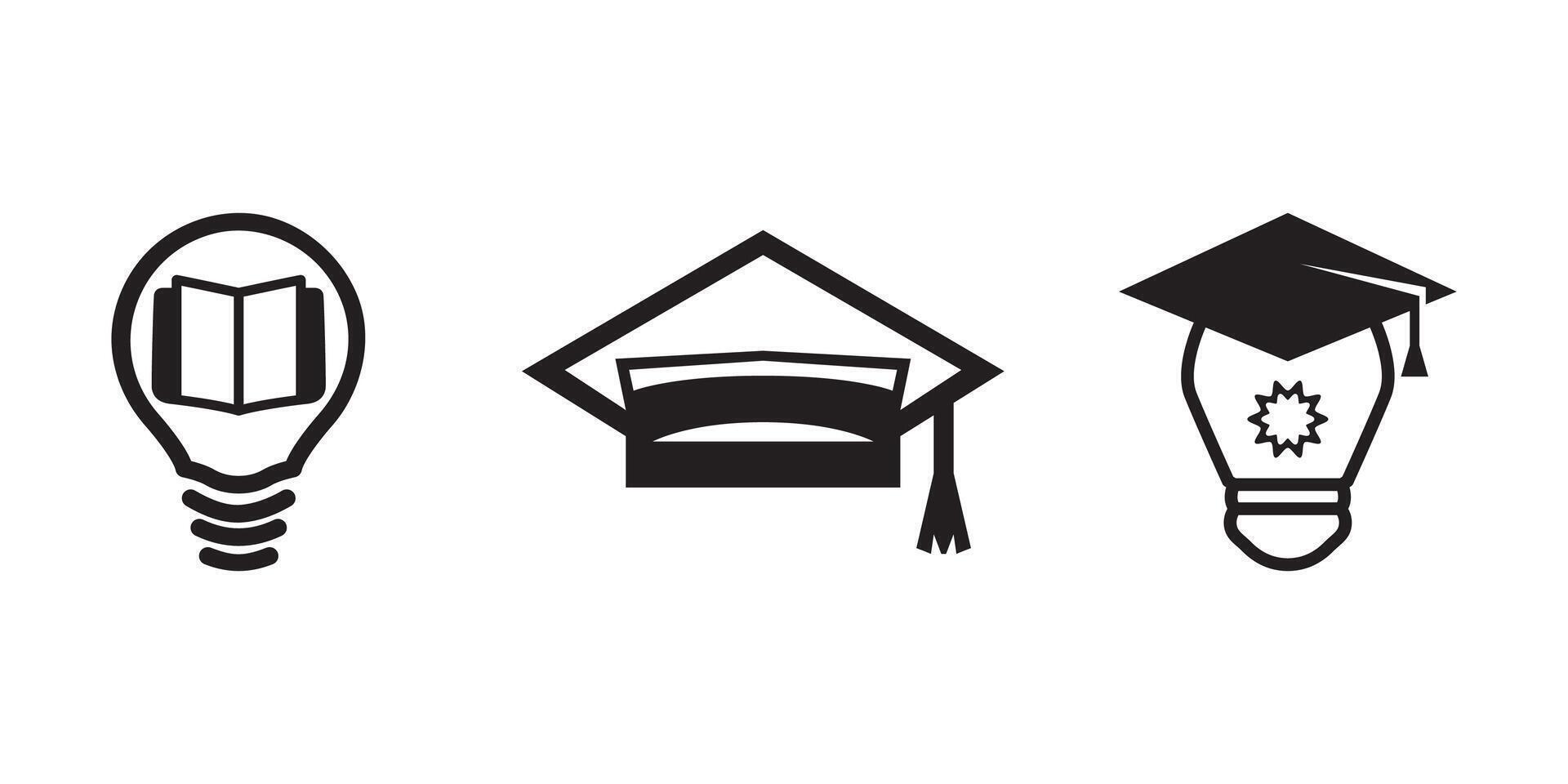 Silhouette illustration of educational icons vector