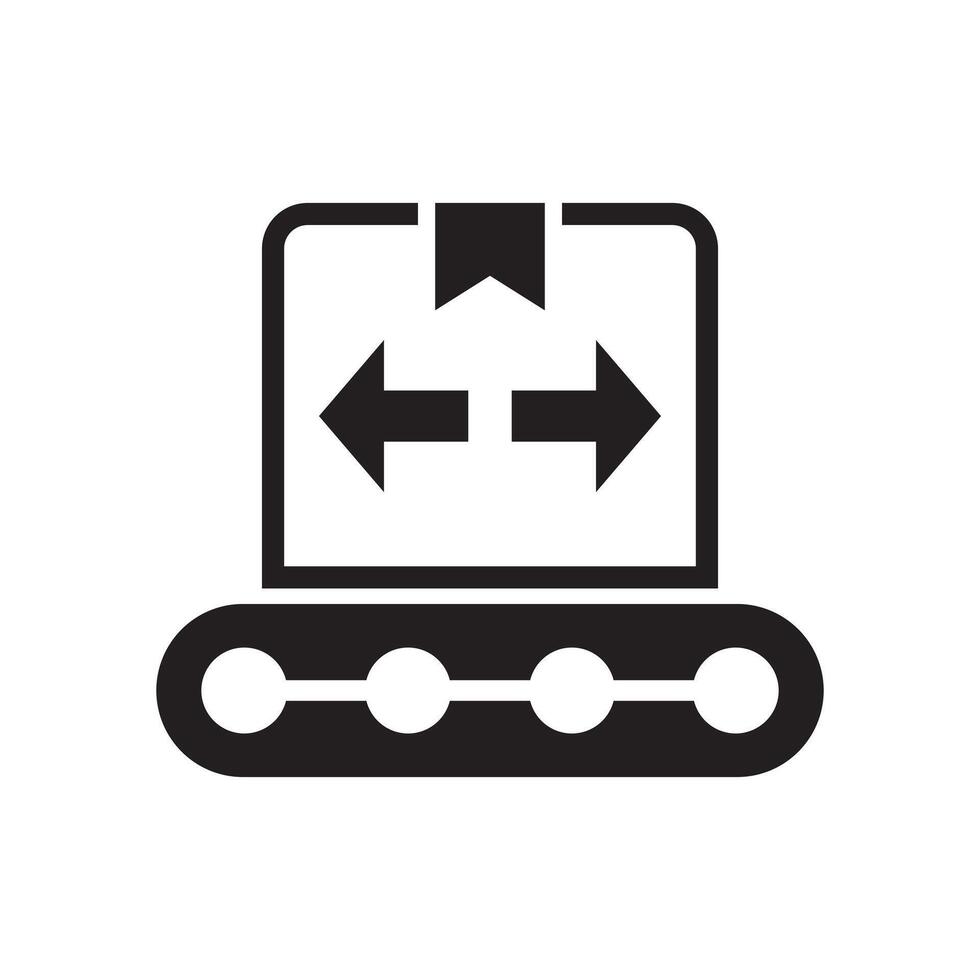silhouette of a conveyor machine vector