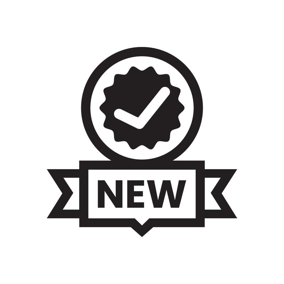 New product tag or badge in silhouette vector