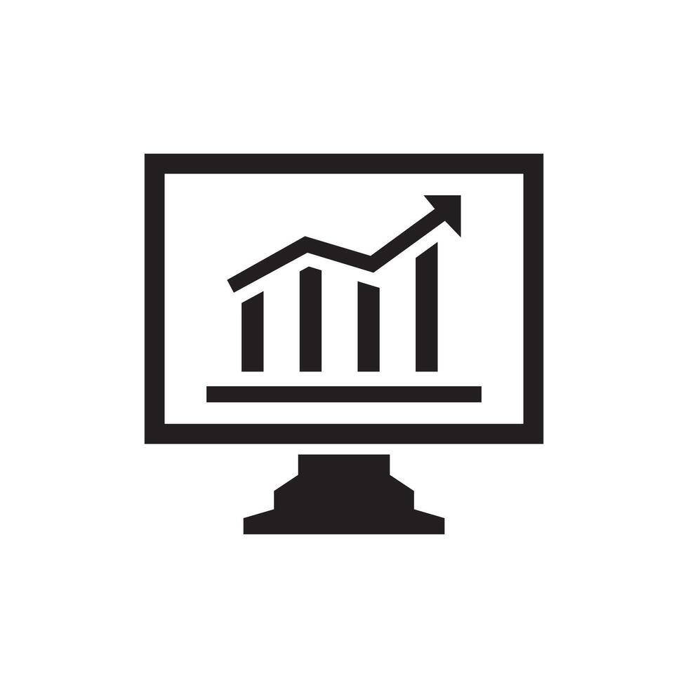 Marketing and business performance analytics silhouette vector