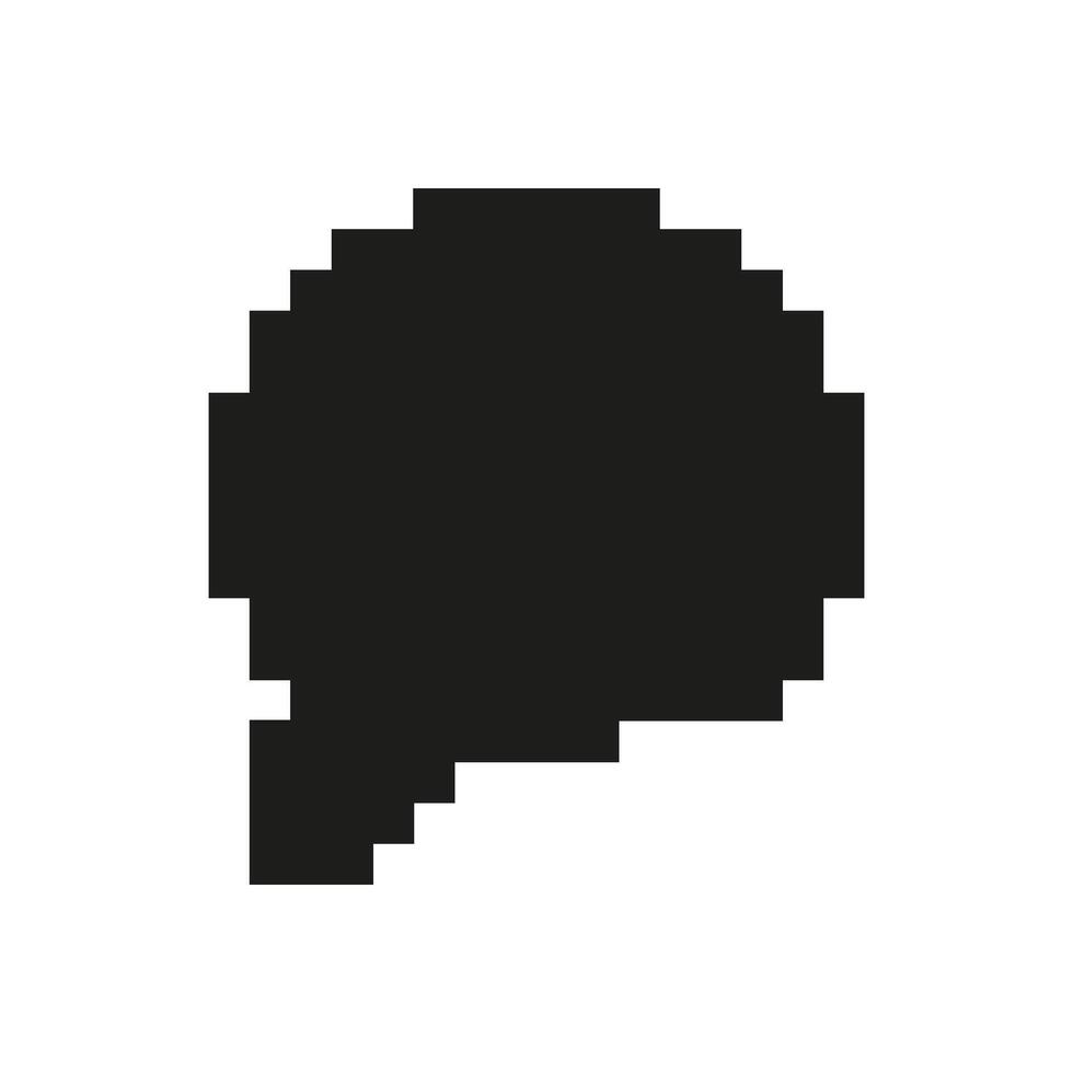 Speech Bubble Pixel Art Icon. Communication, Dialogue, And Conversation Symbol. Retro Style Chat Interface Element. Isolated Illustration vector